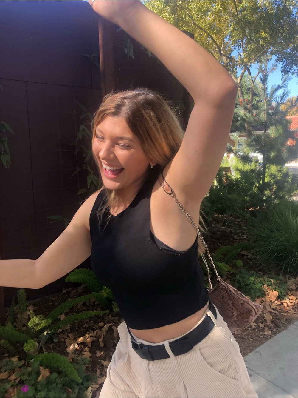 Zara Black Ribbed Cropped Tank